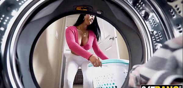  Latina Housewife doing laundry